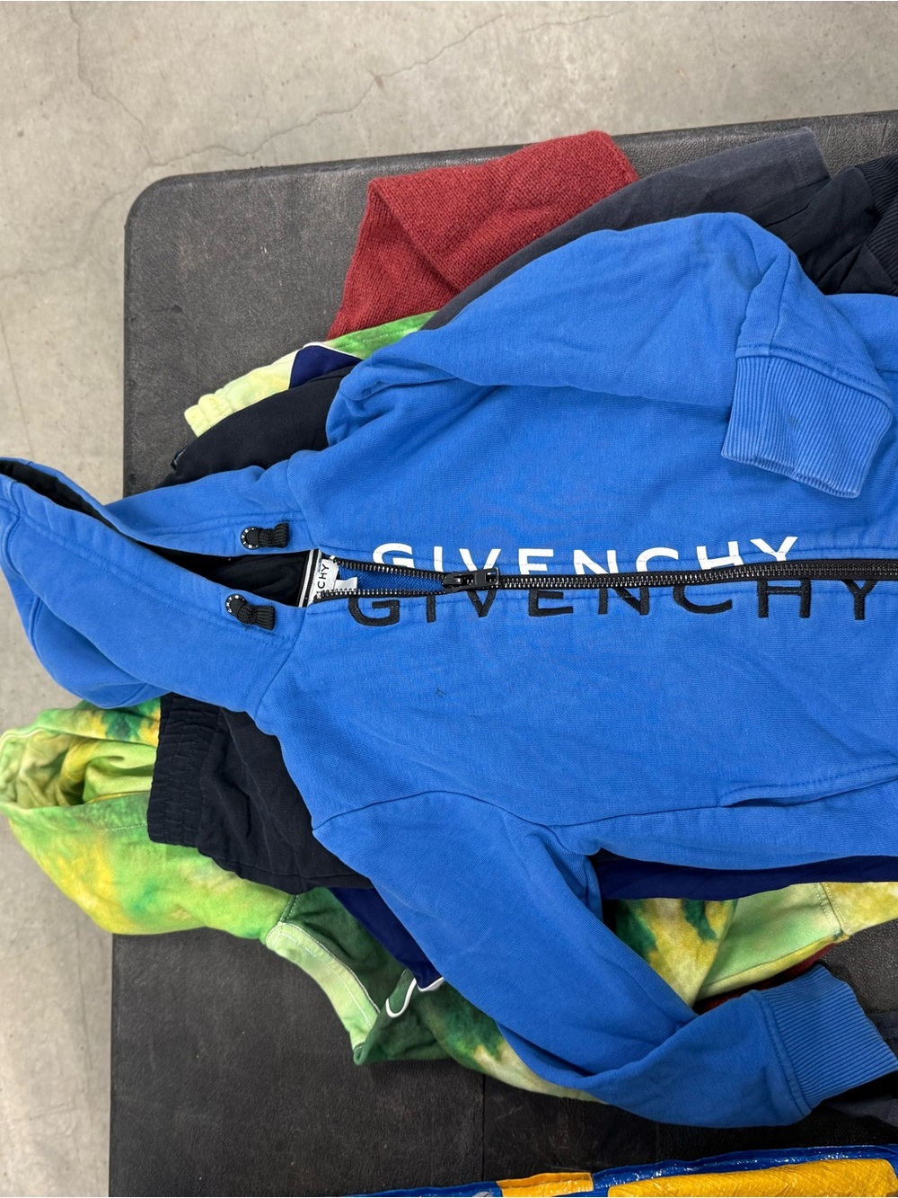 Givenchy Royal Blue Zip-Up Hoodie with Black Logo